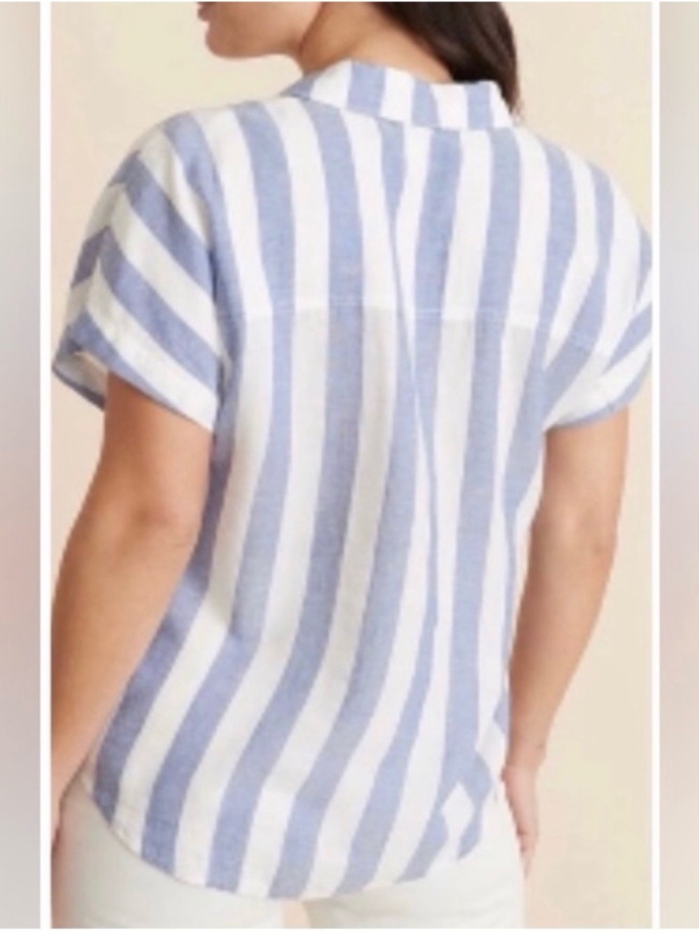 Marine Layer Casual Blue & White Striped Button-Front Shirt - Picture 3 of 8